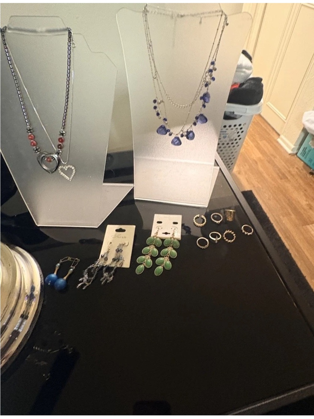 Turquoise And Silver Statement Necklace Collection View 2